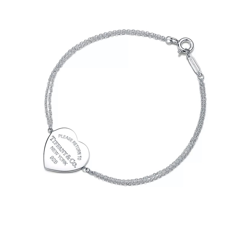 Authentic Tiffany’s Heart Tag Double Chain Bracelet